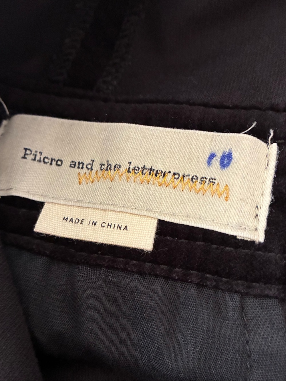 Pilcro Black Fit Flared Velvet Overalls 27 - Picture 14 of 14